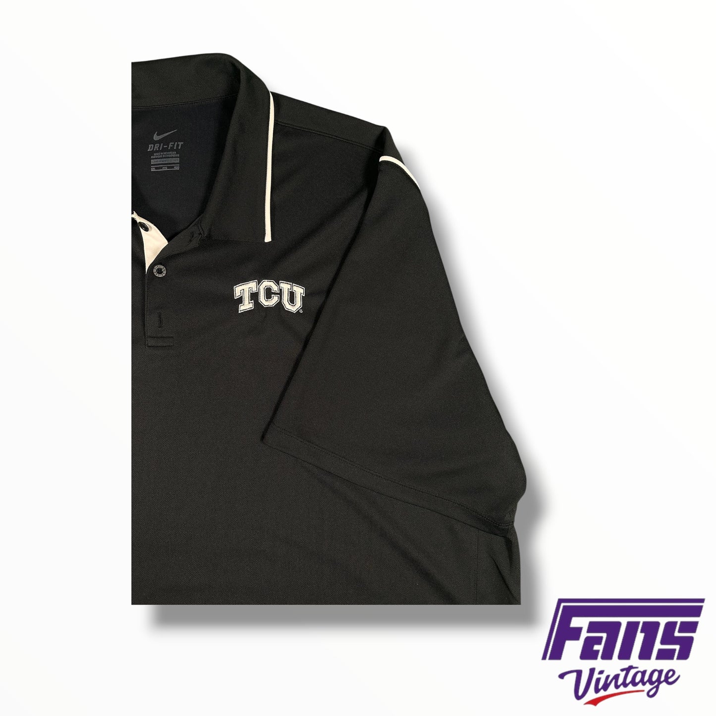 TCU Nike Team Issued Polo with Embroidered Logos
