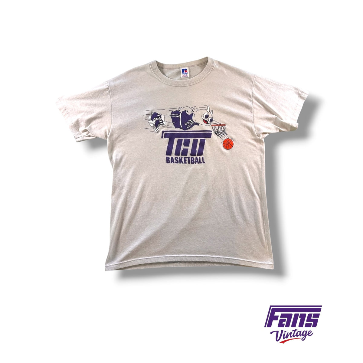 Vintage TCU Frog Basketball Logo Tee