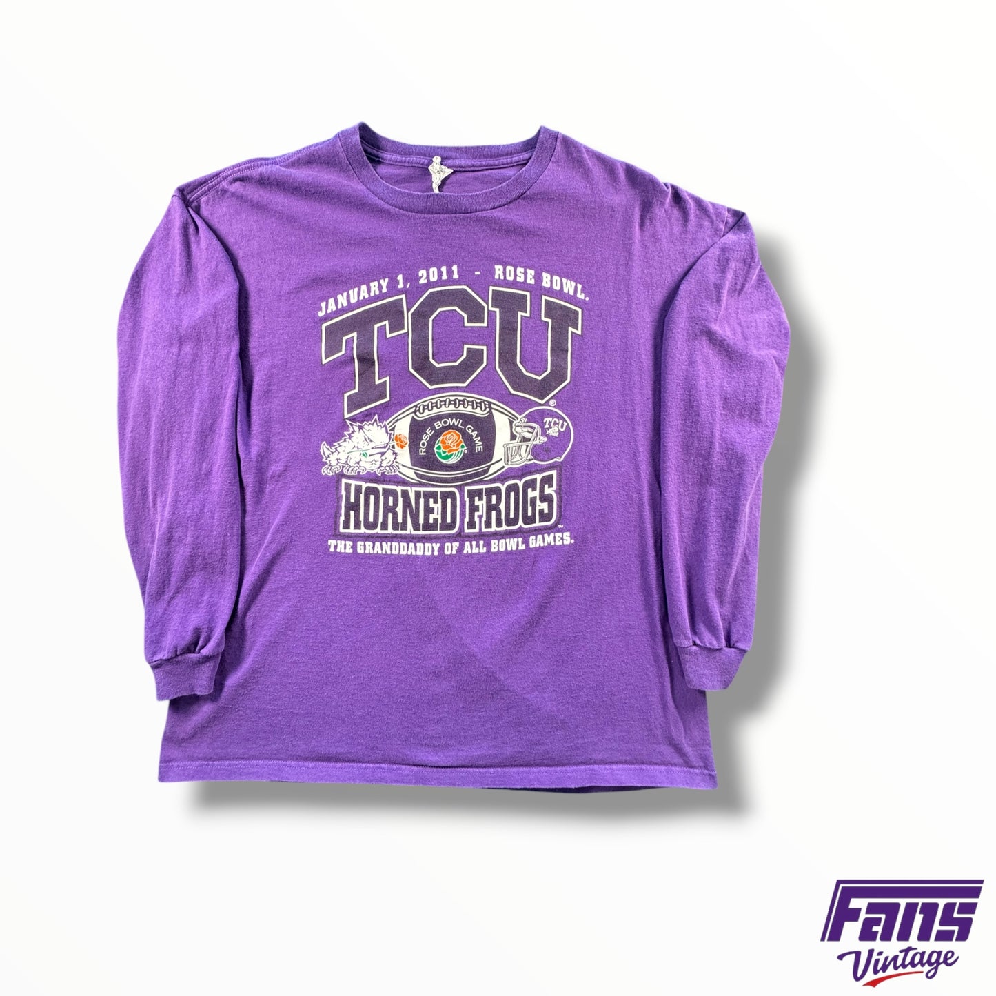 Vintage Rose Bowl TCU “The Grandaddy Of All Bowl Games” Long Sleeve Shirt