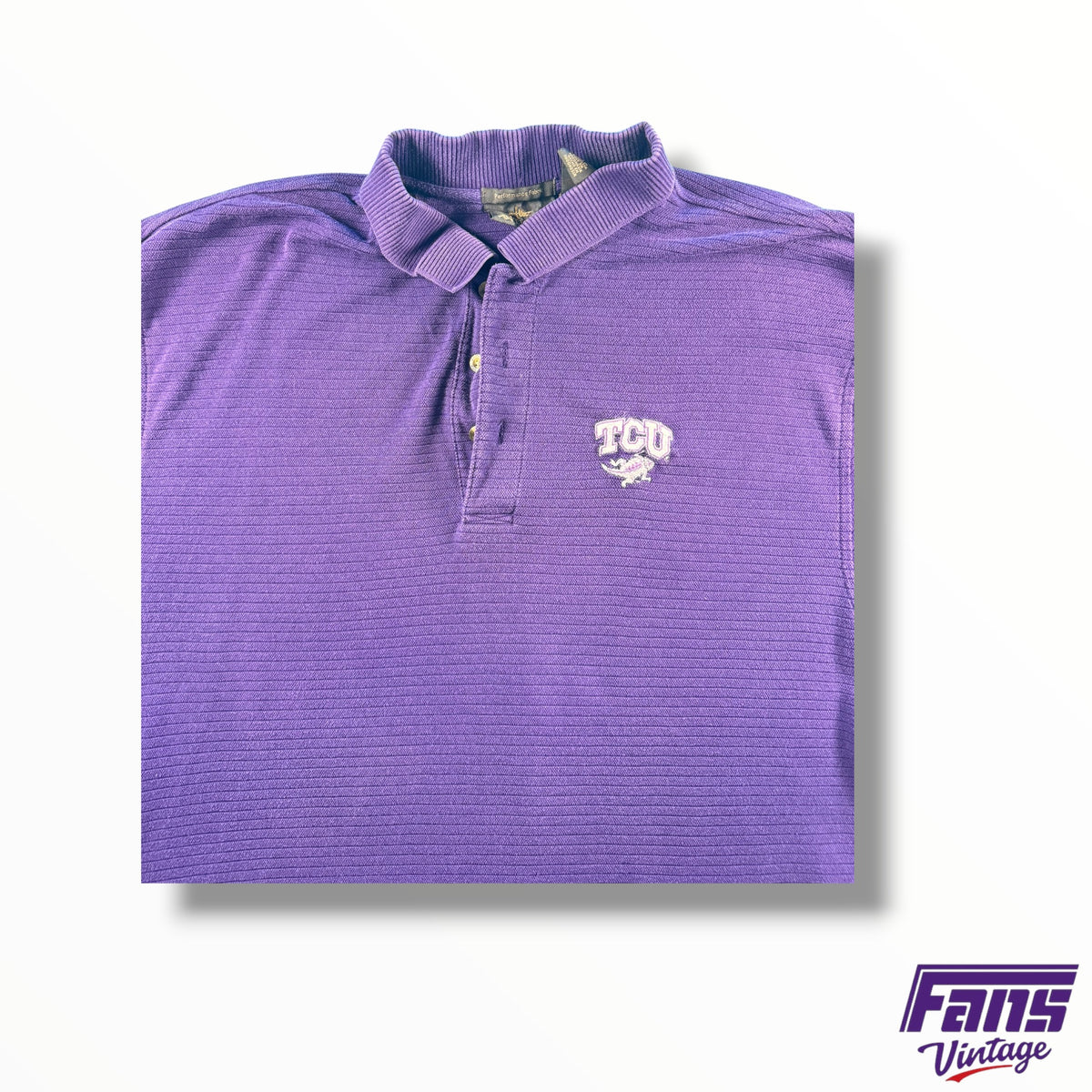 Vintage TCU Ribbed Polo Shirt