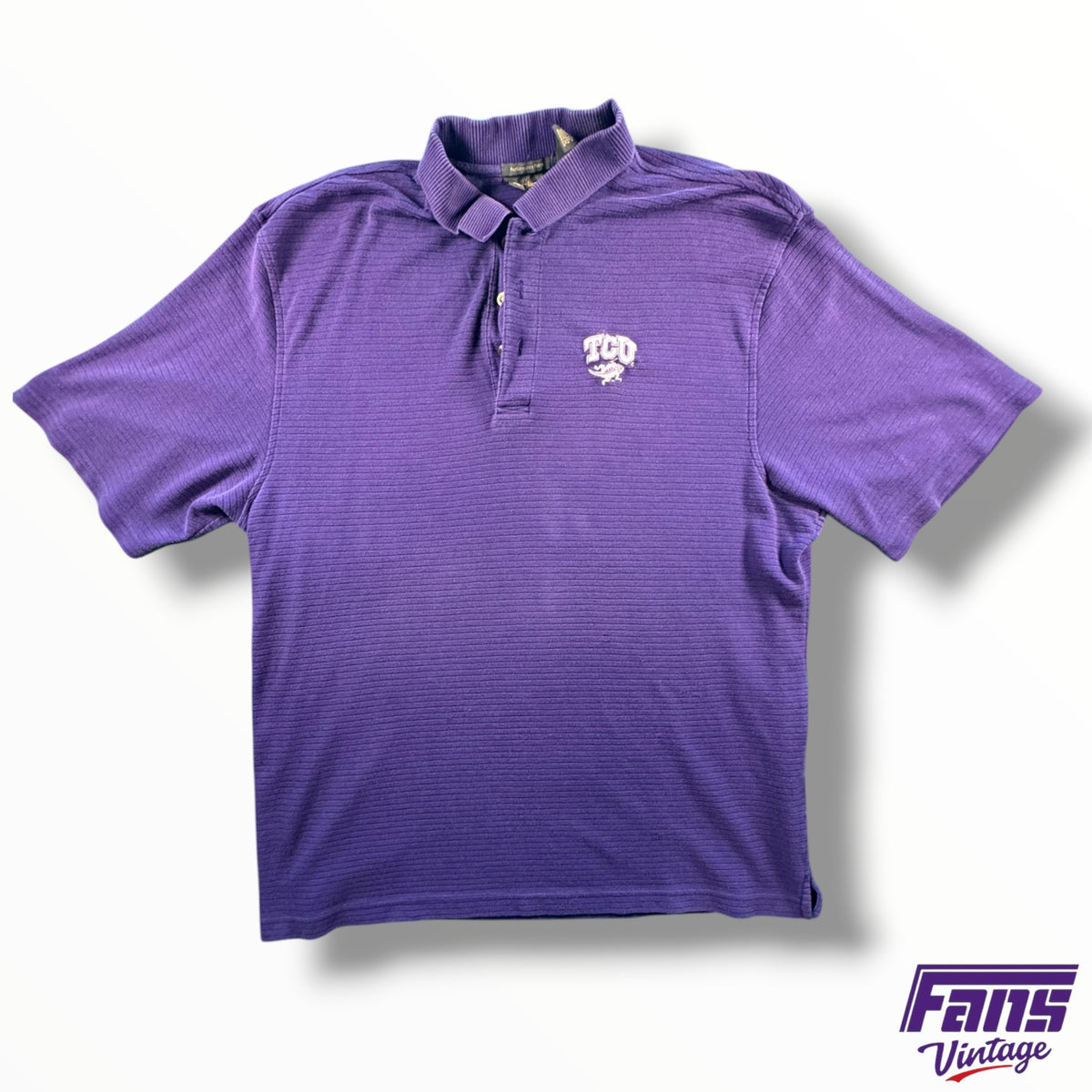 Vintage TCU Ribbed Polo Shirt