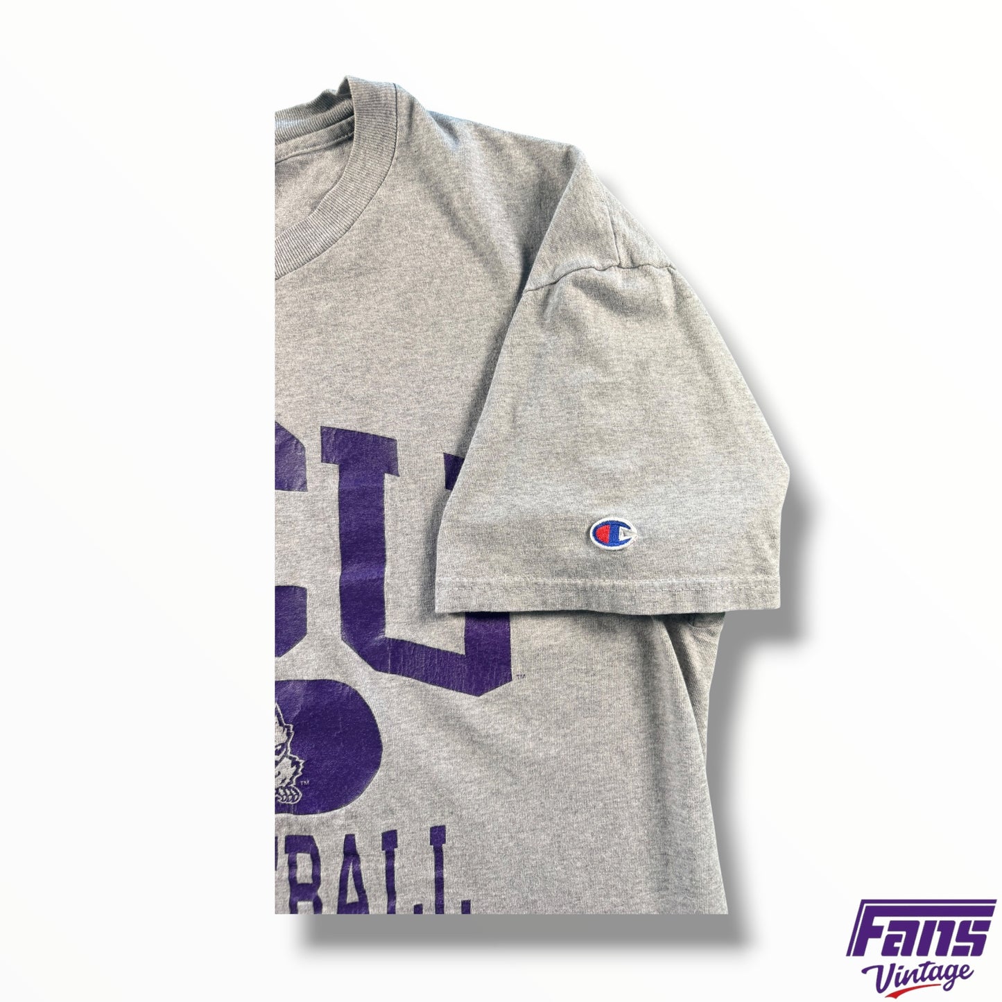 Vintage TCU 90s Champion Brand Basketball Tee