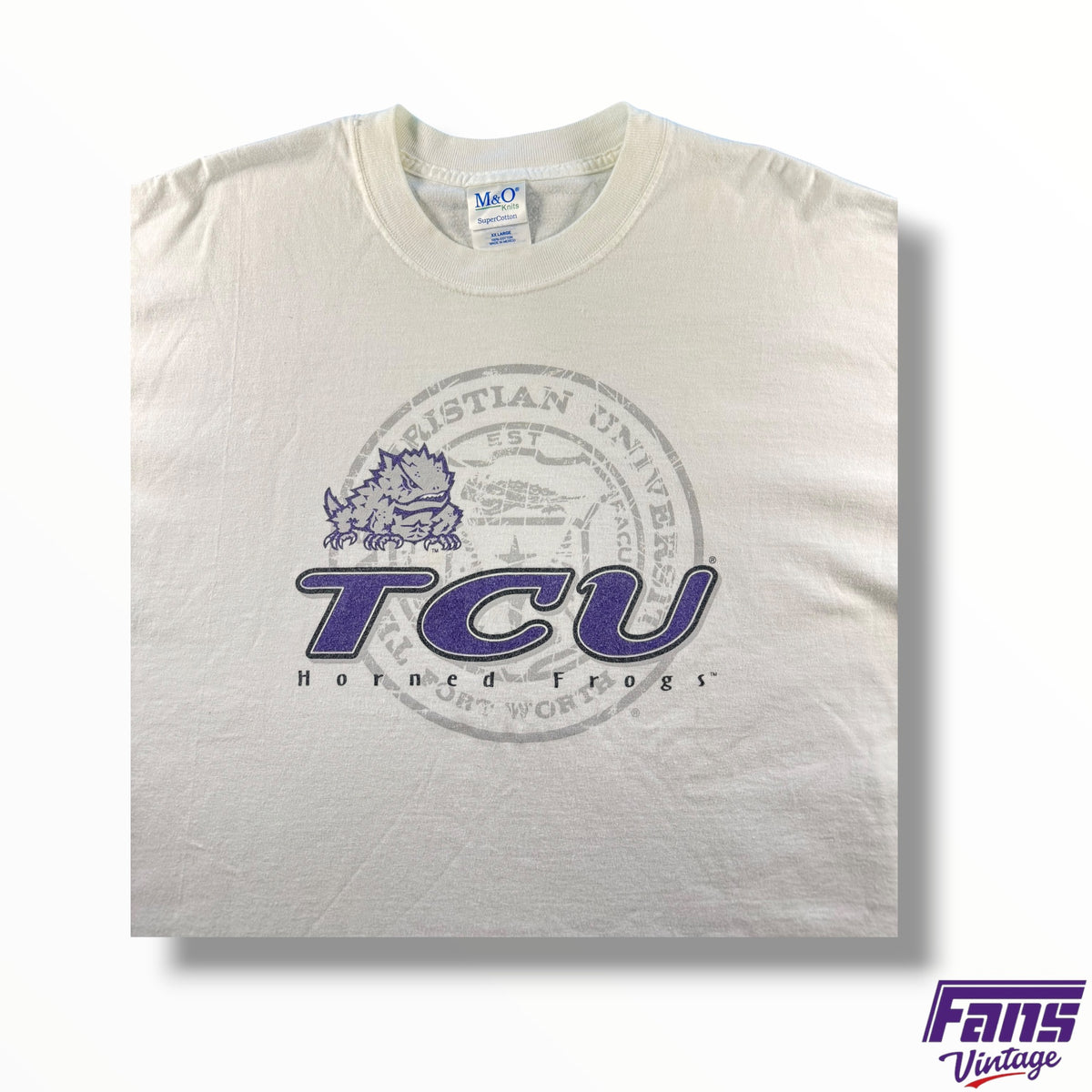 RARE Vintage TCU Horned Frogs School Seal Tee