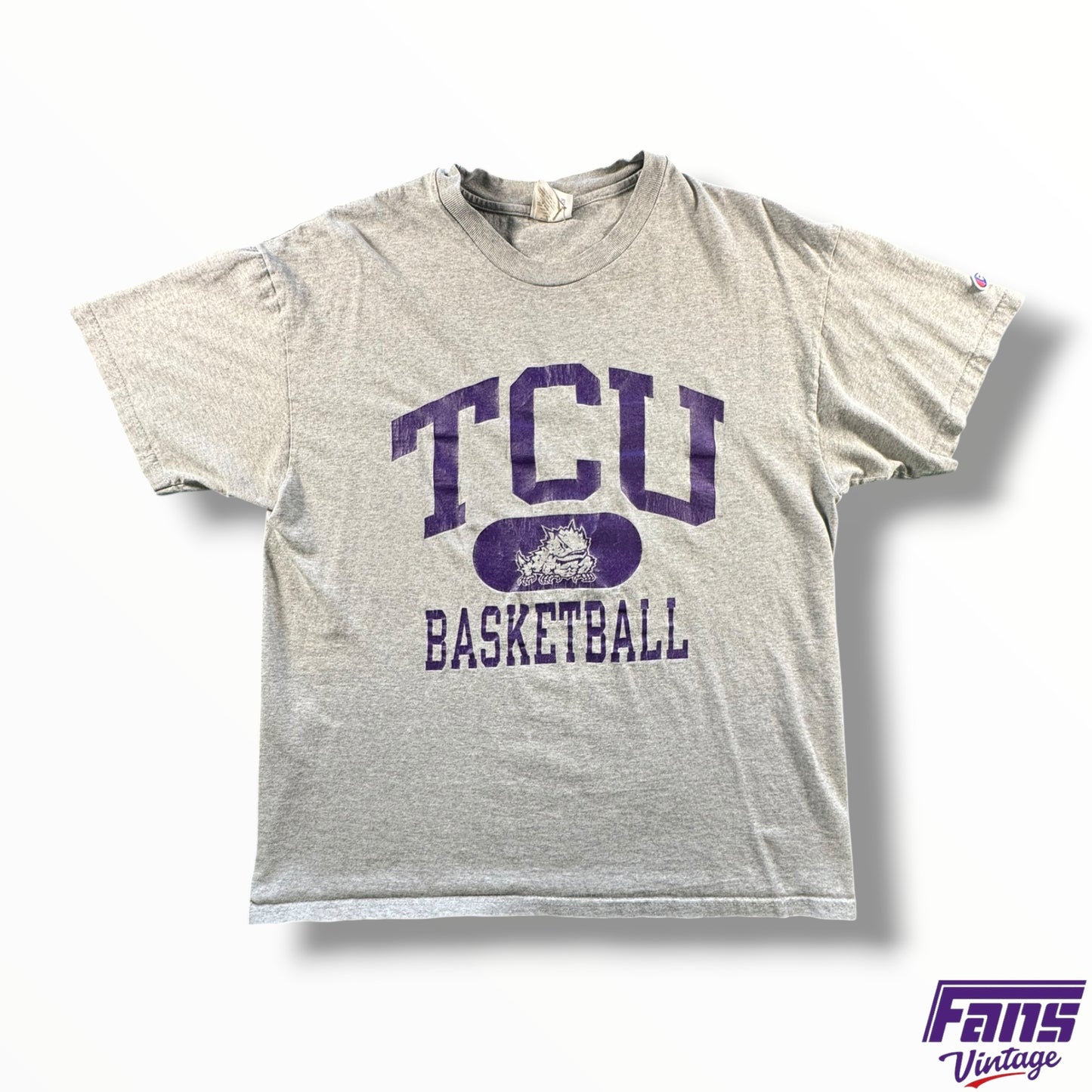 Vintage TCU 90s Champion Brand Basketball Tee