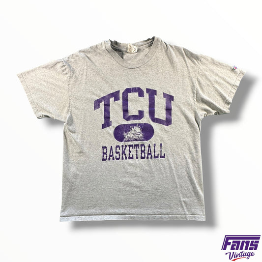 Vintage TCU 90s Champion Brand Basketball Tee