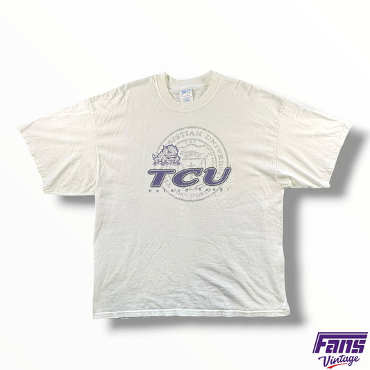 RARE Vintage TCU Horned Frogs School Seal Tee