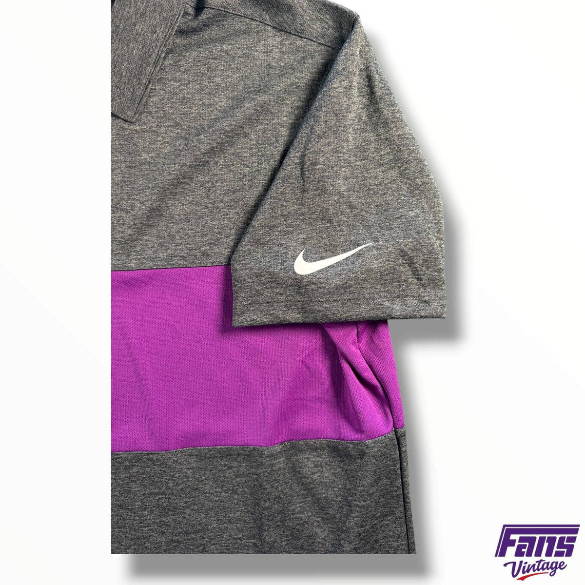 Purple Stripe Nike Golf Polo - Big 12 And TCU Logo