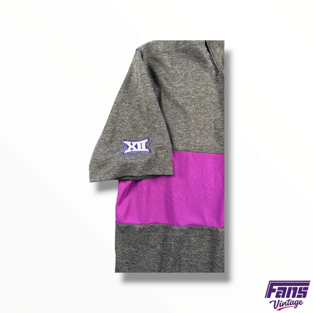 Purple Stripe Nike Golf Polo - Big 12 And TCU Logo