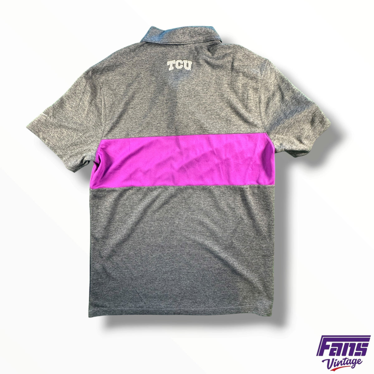 Purple Stripe Nike Golf Polo - Big 12 And TCU Logo