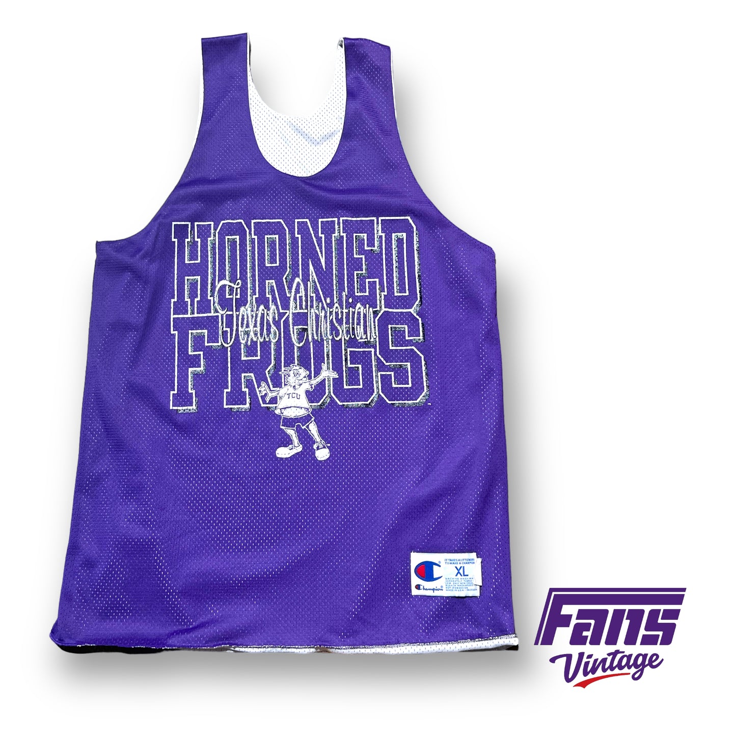 INSANE 90s Vintage TCU Basketball Jersey - Rare Horned Frog Logo!