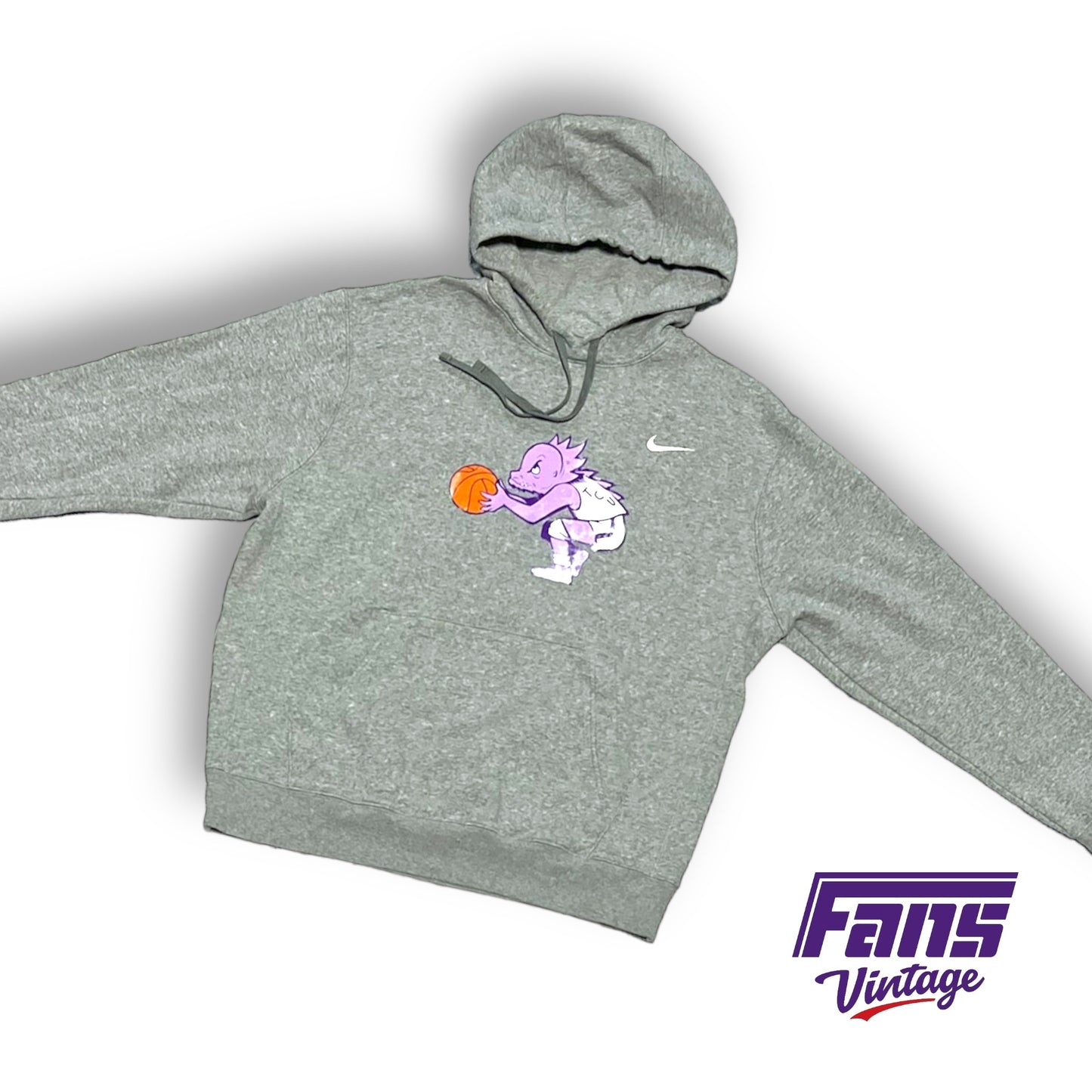 *GRAIL* TCU Basketball Team Exclusive Throwback Hooper Frog Gray Nike Sportswear Hoodie