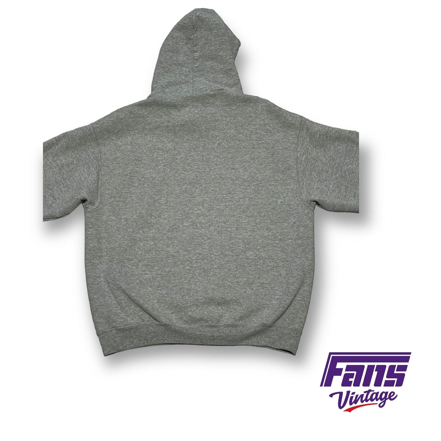 Vintage TCU Gray Hoodie with arched ‘Texas Christian University’ Spellout Lettering