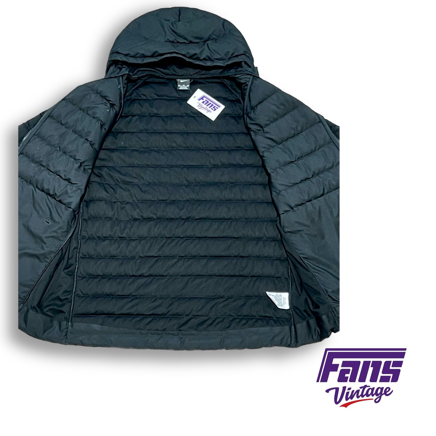 RARE! TCU Basketball Nike Team Issued Player Exclusive Hooded Authentic Goose Down Filled Puffer Jacket