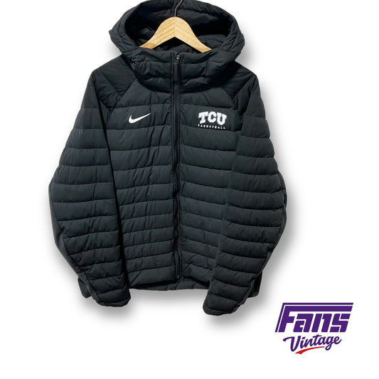 RARE! TCU Basketball Nike Team Issued Player Exclusive Hooded Authentic Goose Down Filled Puffer Jacket