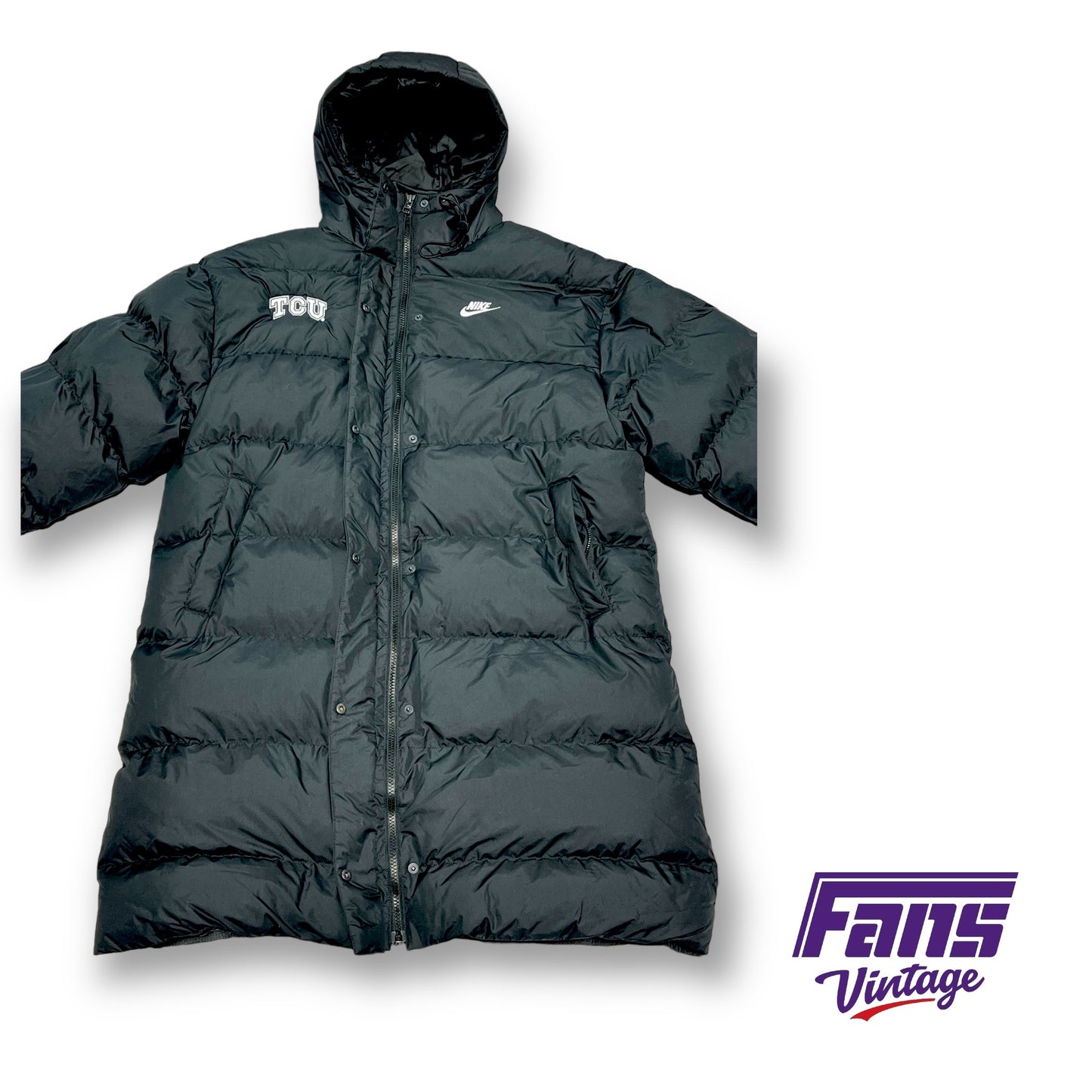 TCU Team Issued Player Exclusive Premium Nike Sportswear 3/4 Length Puffer Jacket - Brand New!