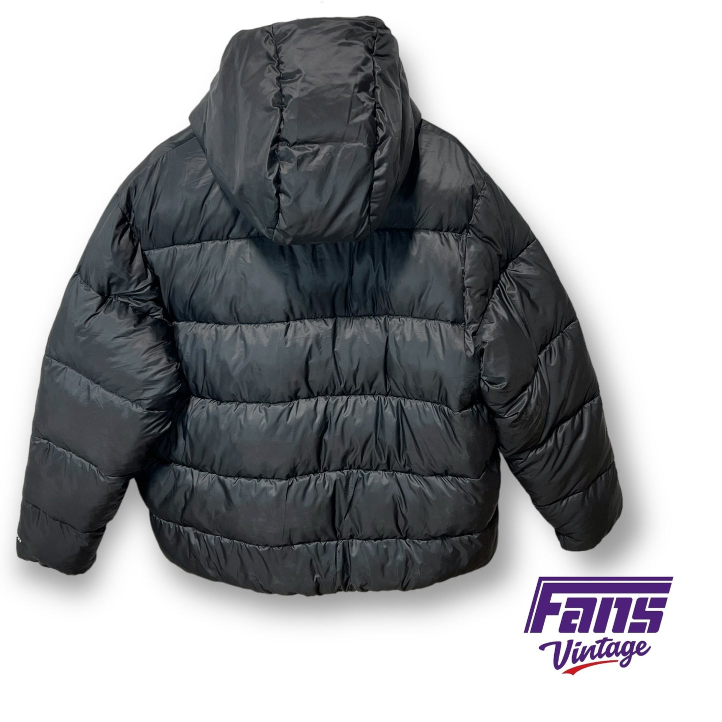 TCU Nike Team Issued Black Short Puffer Jacket with Removable Hood