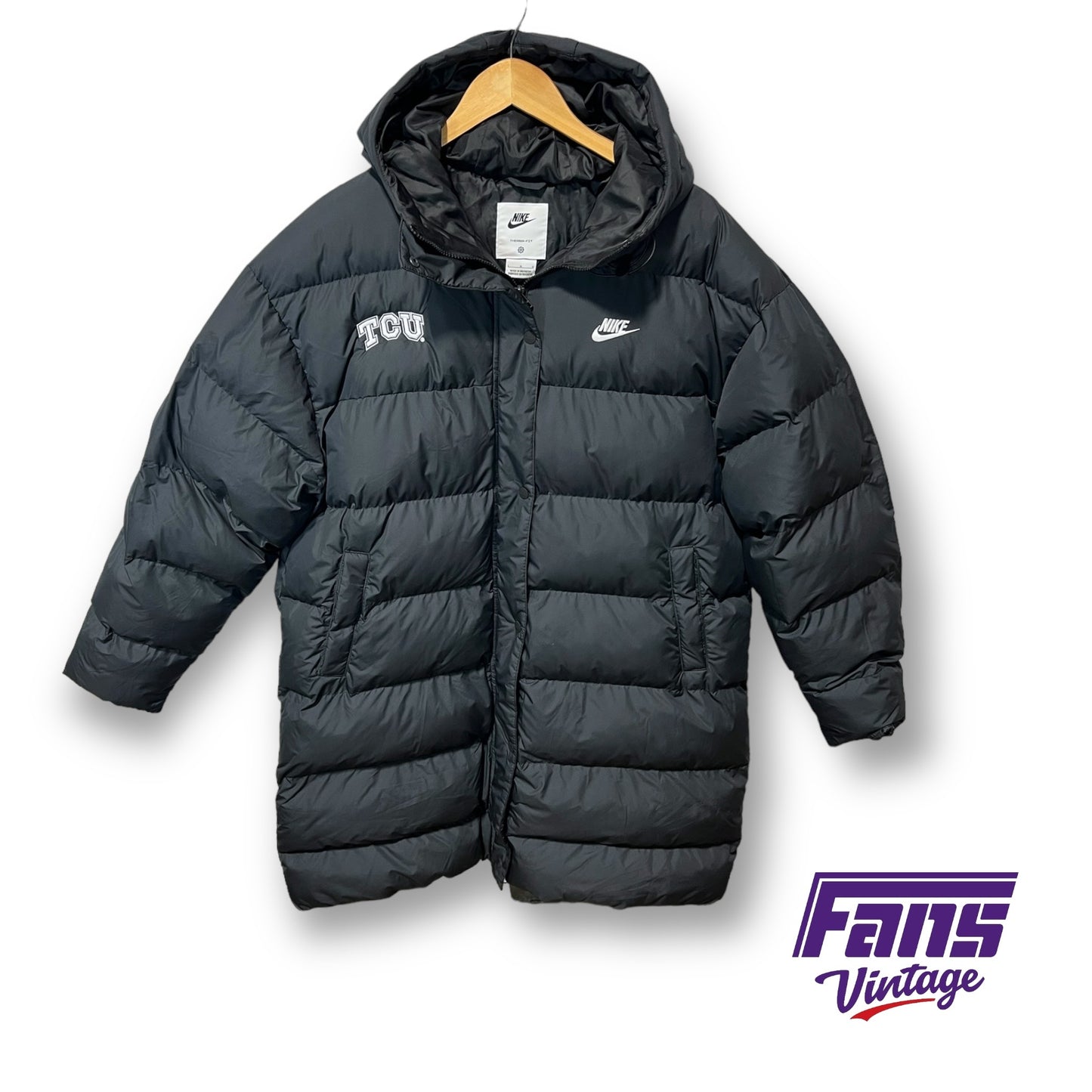 TCU Team Issued Player Exclusive Premium Nike Sportswear 3/4 Length Puffer Jacket - Brand New!