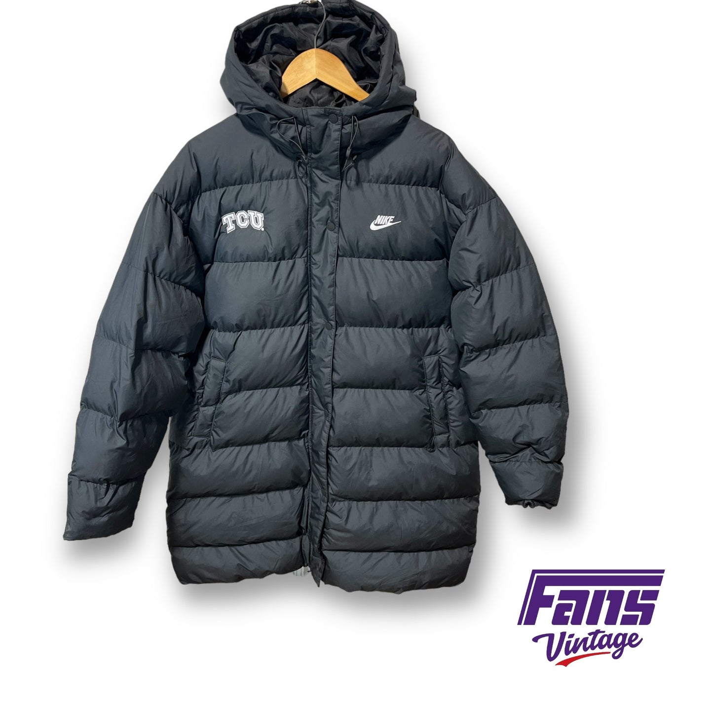 TCU Team Issued Player Exclusive Premium Nike Sportswear 3/4 Length Puffer Jacket - Brand New!