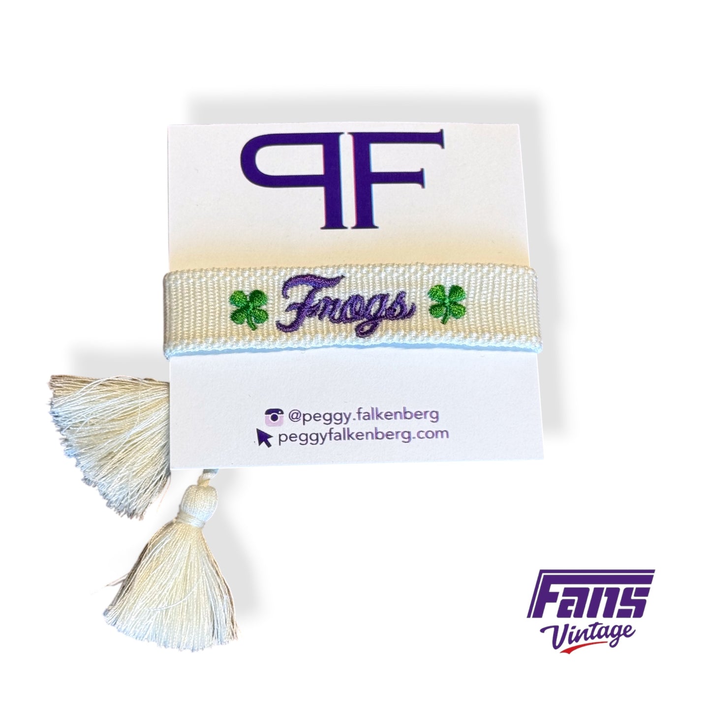 Peggy Falkenberg Licensed TCU Ireland Shamrock Cuff Bracelets with Throwback ‘Frogs’ Cuff Bracelet