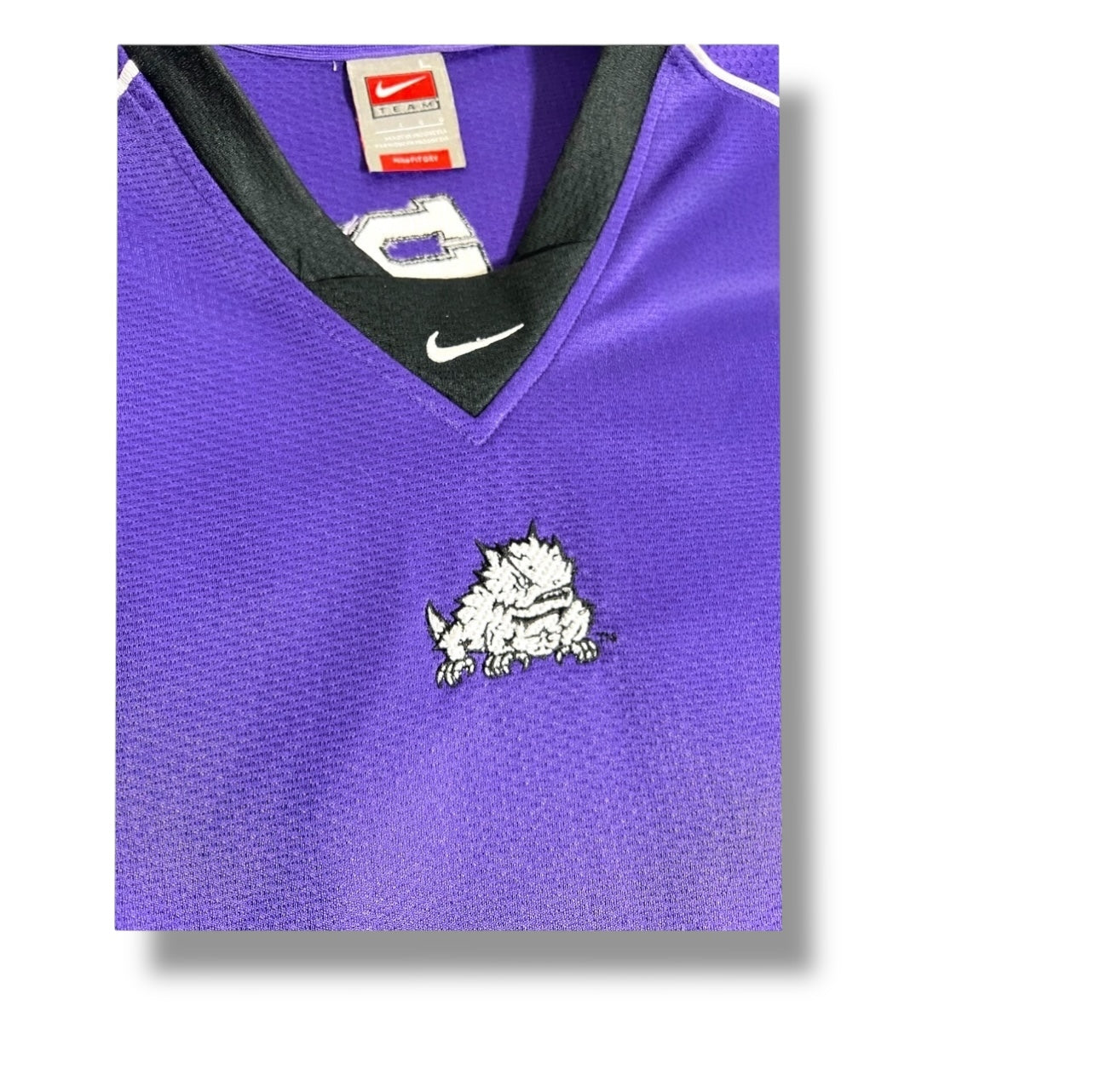 TCU Vintage Y2K Era Team Issued Custom Nike Warmup Jersey Shirt - Cool details!