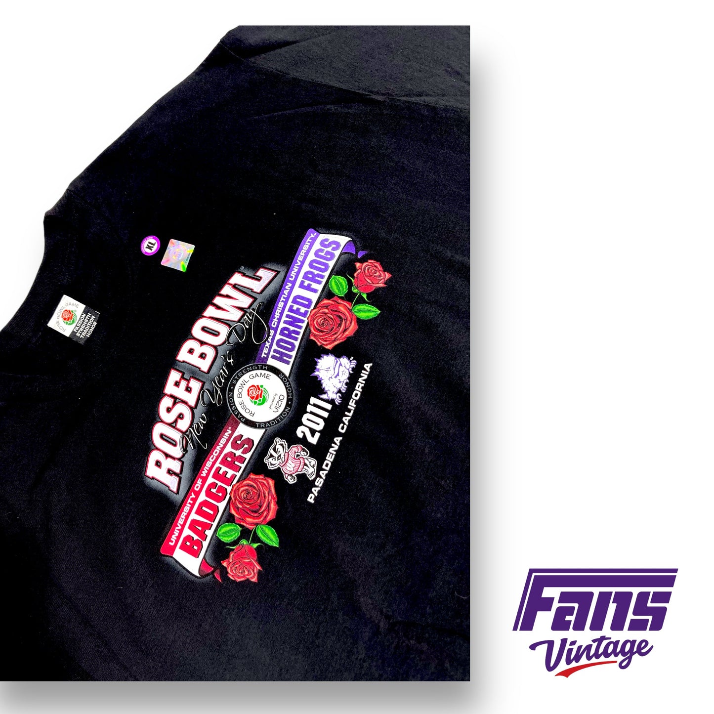 GRAIL TCU Vintage Rose Bowl 2011 Tee with Sick Double Sided Graphics!