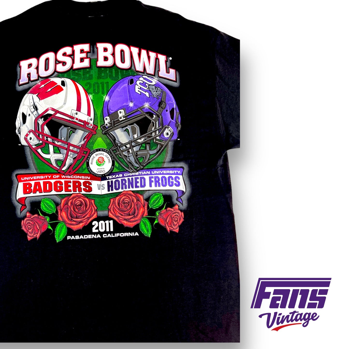 GRAIL TCU Vintage Rose Bowl 2011 Tee with Sick Double Sided Graphics!