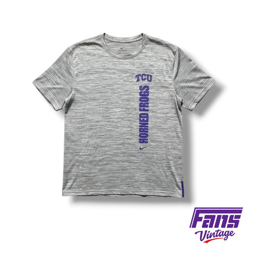 TCU Nike Team Issued Premium Drifit Training Tee in Heather Gray