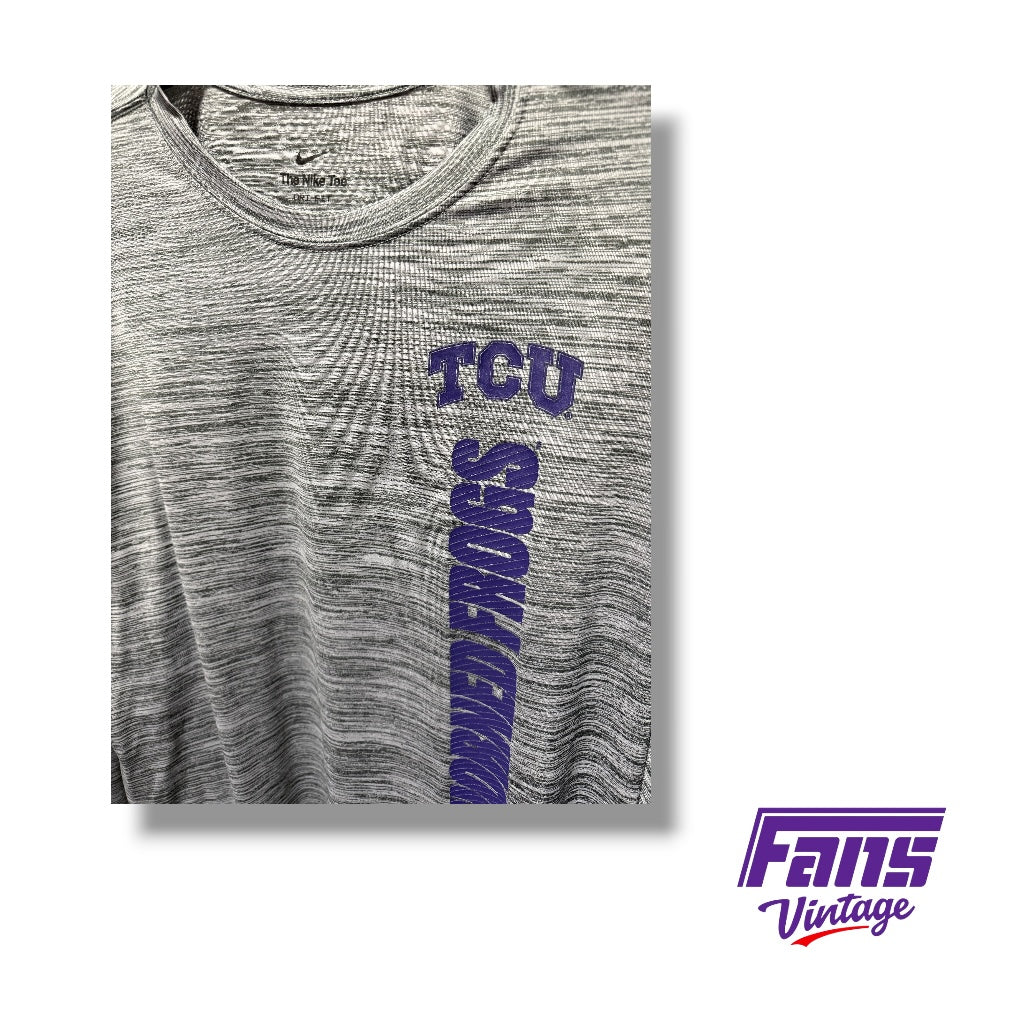 TCU Nike Team Issued Premium Drifit Training Tee in Heather Gray