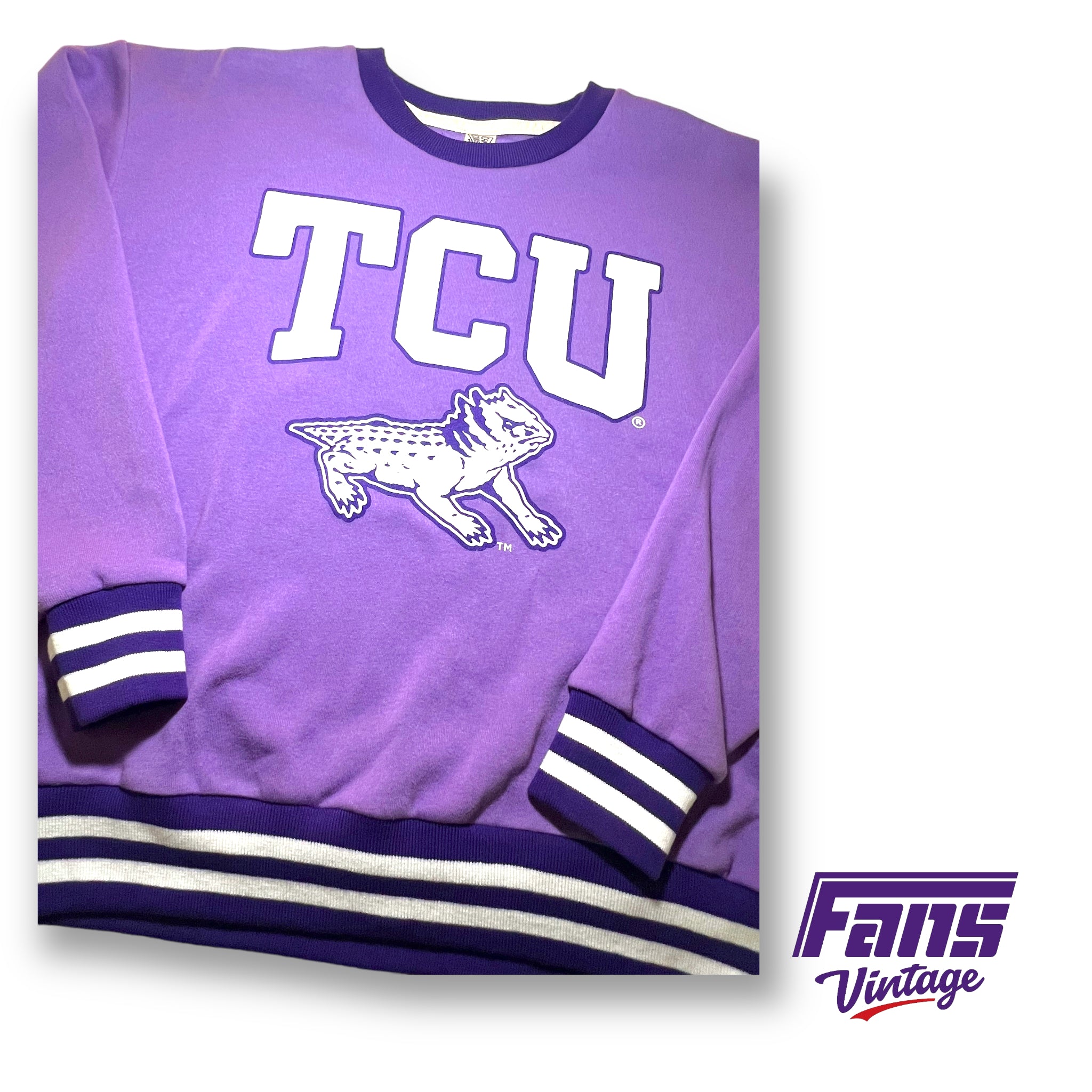 Fans Vintage 1990s TCU Varsity Crewneck Sweater