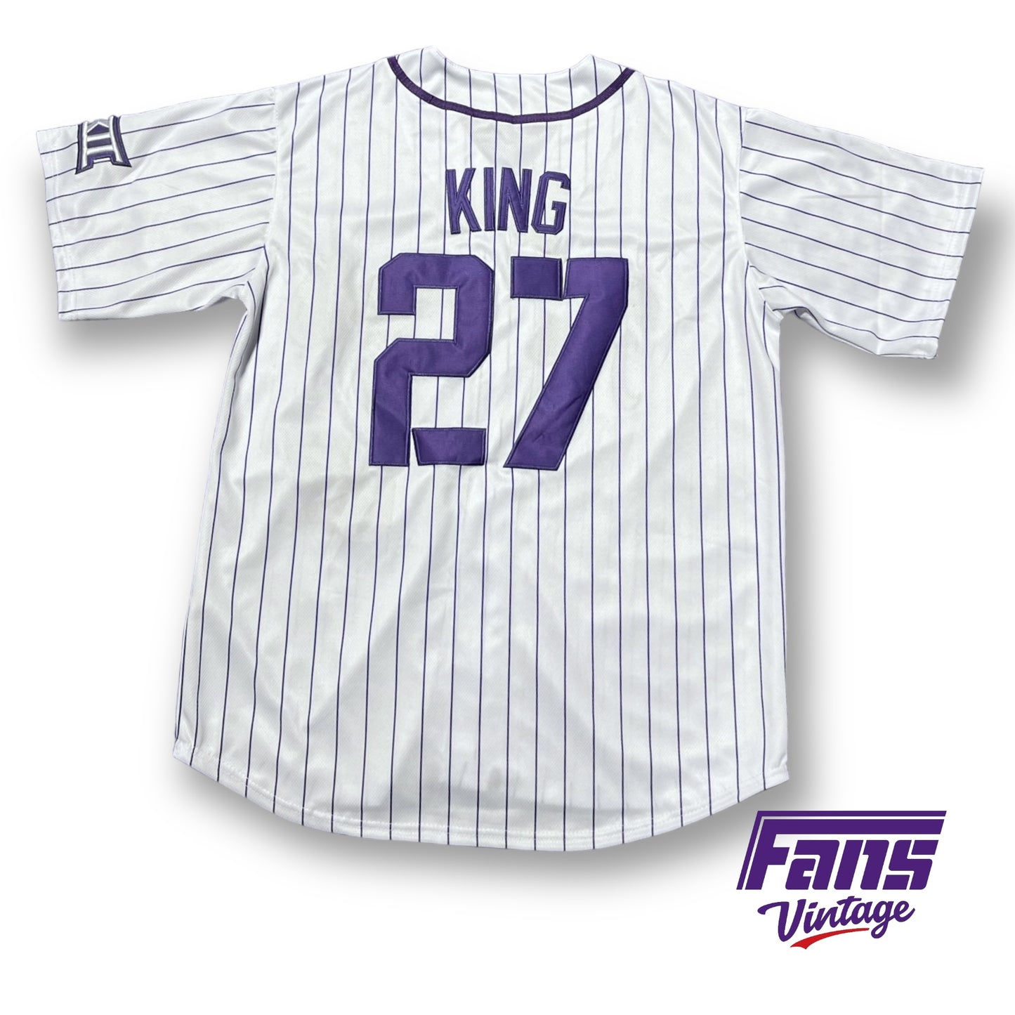 Vintage Throwback TCU Baseball Pinstripe Jersey with 1960s “Frogs” Script - Custom Sample