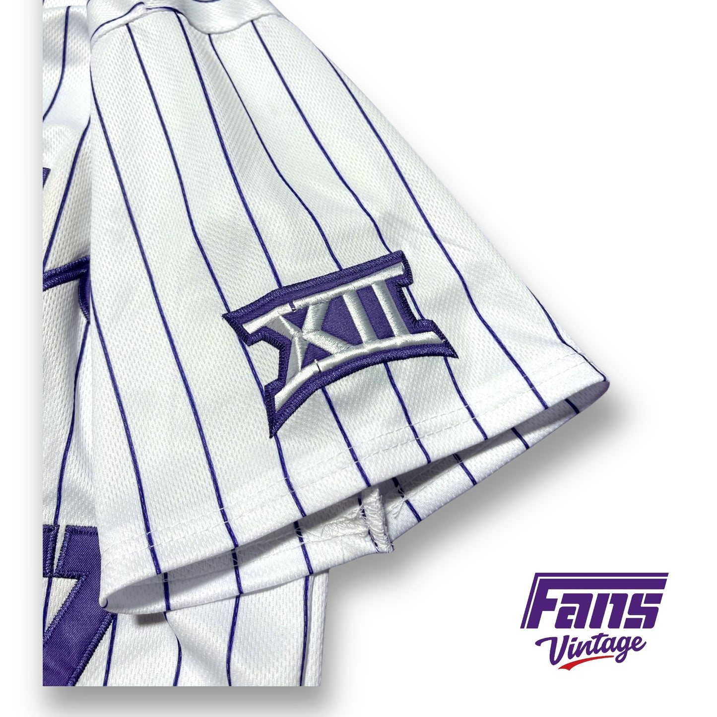 Vintage Throwback TCU Baseball Pinstripe Jersey with 1960s “Frogs” Script - Custom Sample