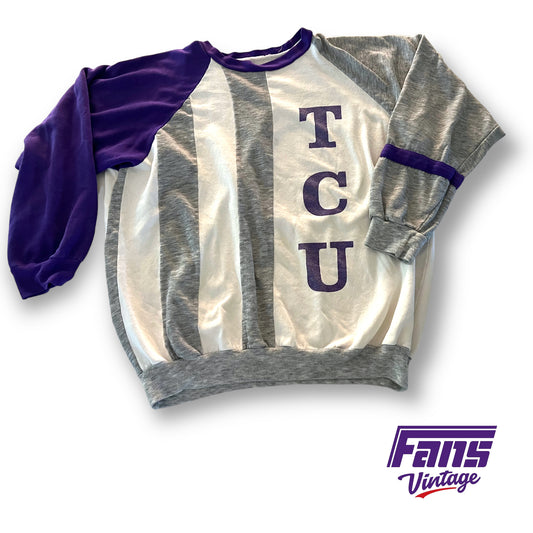 Rad! Super Unique 80s Vintage TCU Color Blocked Raglan Crewneck Sweater