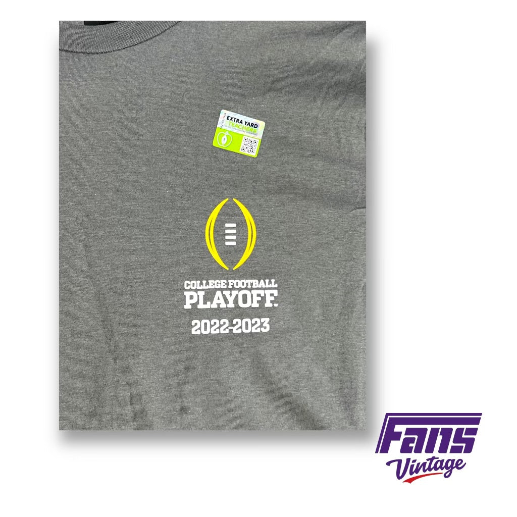 2023 College Football Playoff gray t-shirt - cool helmet logo!