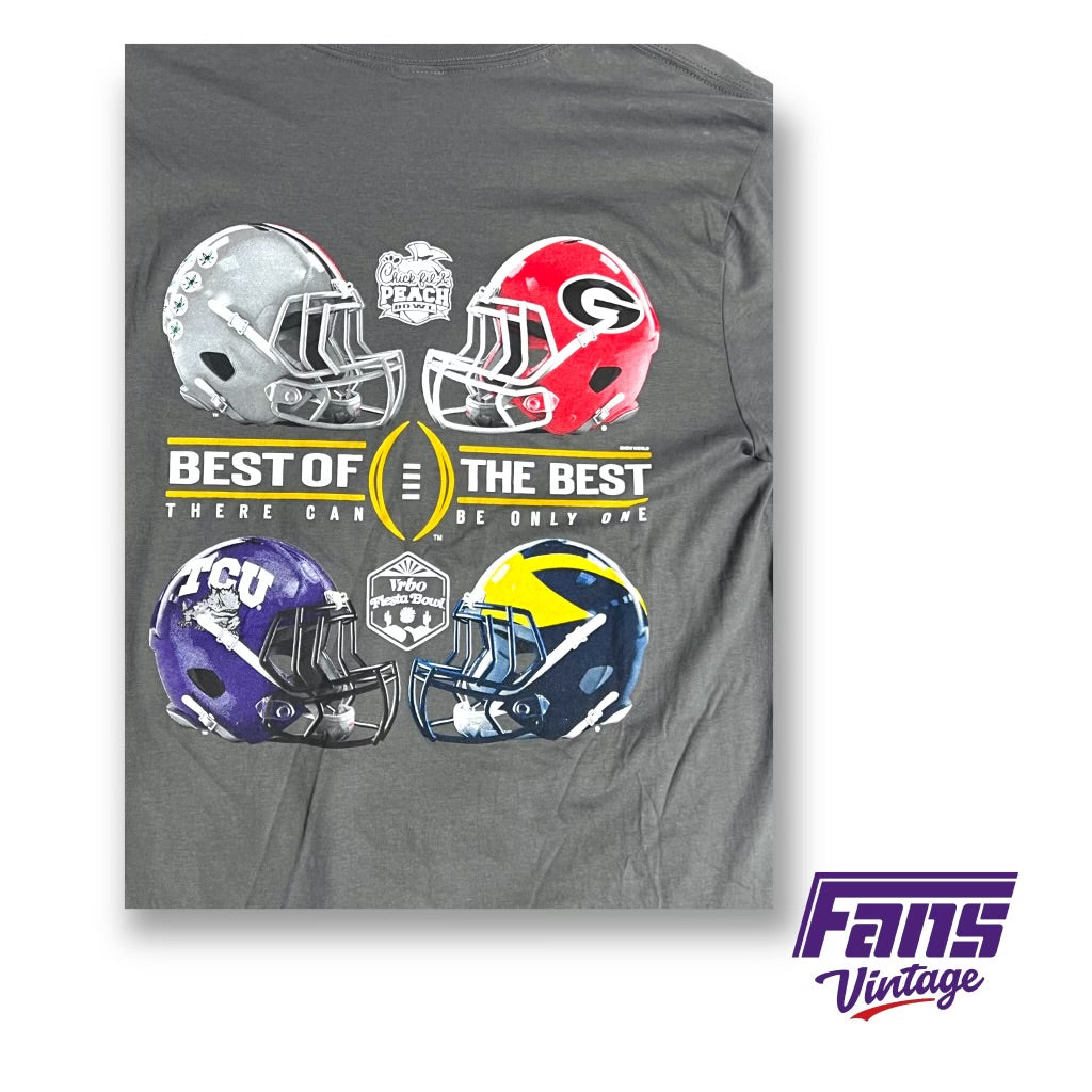 2023 College Football Playoff gray t-shirt - cool helmet logo!