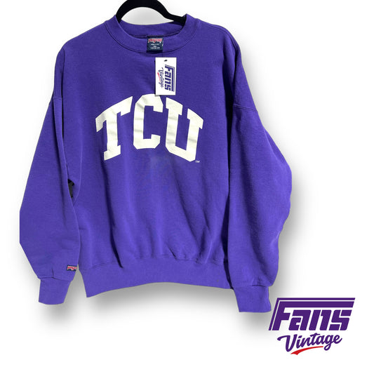 Cozy 90s Vintage TCU Sweater - Big Arched TCU Graphic!