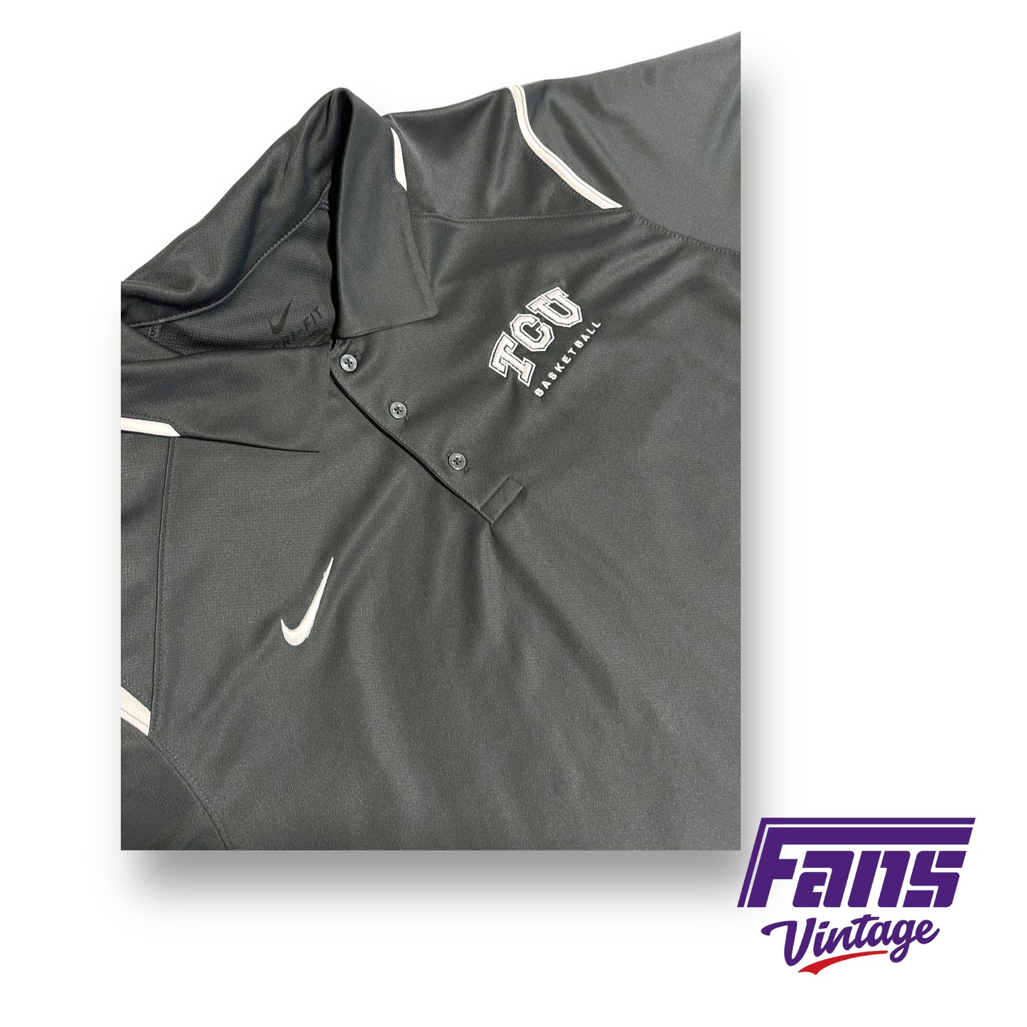 Nike TCU Basketball team issued dri-fit polo