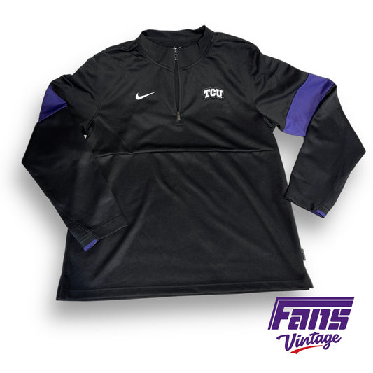 Nike TCU team issued black/purple quarter-zip pullover