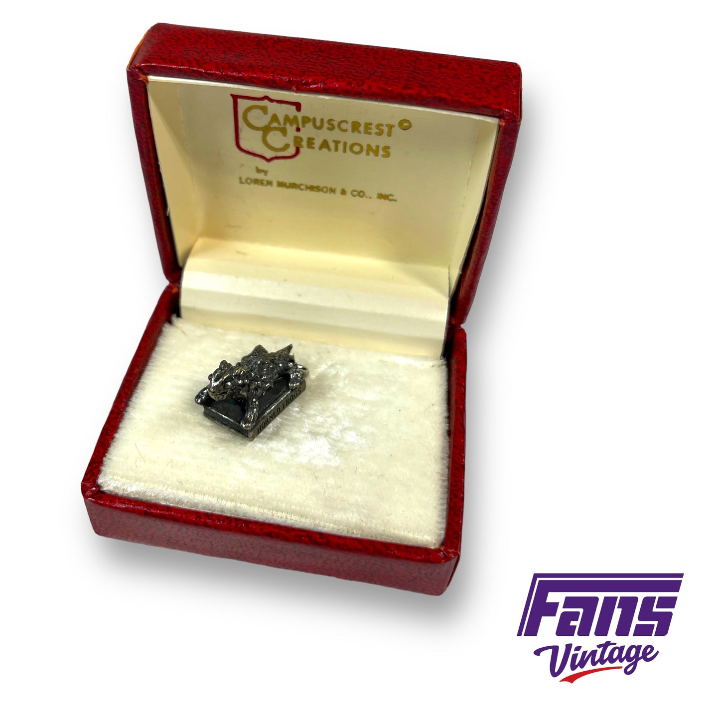 RARE 1960s Vintage TCU 'Horned Frog' Charm - New in Original Box