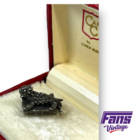 RARE 1960s Vintage TCU 'Horned Frog' Charm - New in Original Box