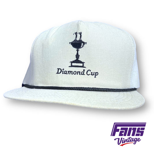 Vintage Diamond Cup flat bill rope hat