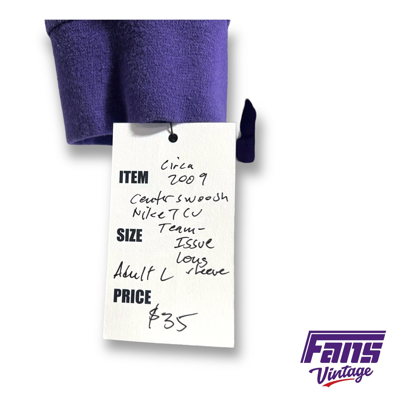 Vintage TCU Y2K Era Nike Team Issued Long Sleeve Shirt with Center Swoosh Logo