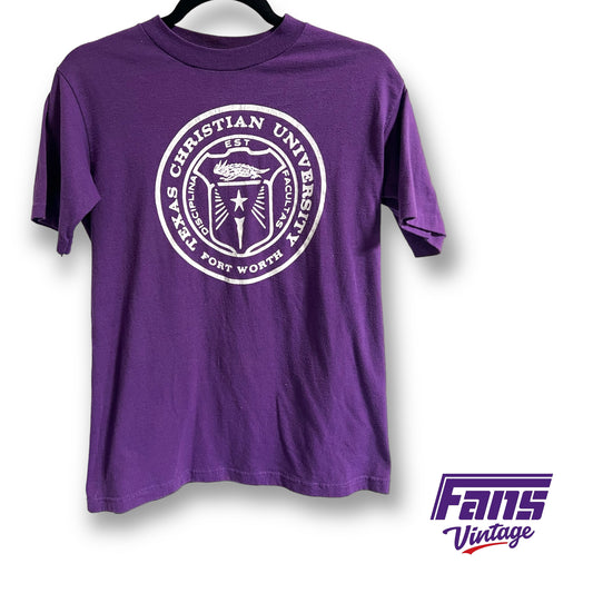 90s vintage TCU 'University Seal' logo t-shirt - Rare