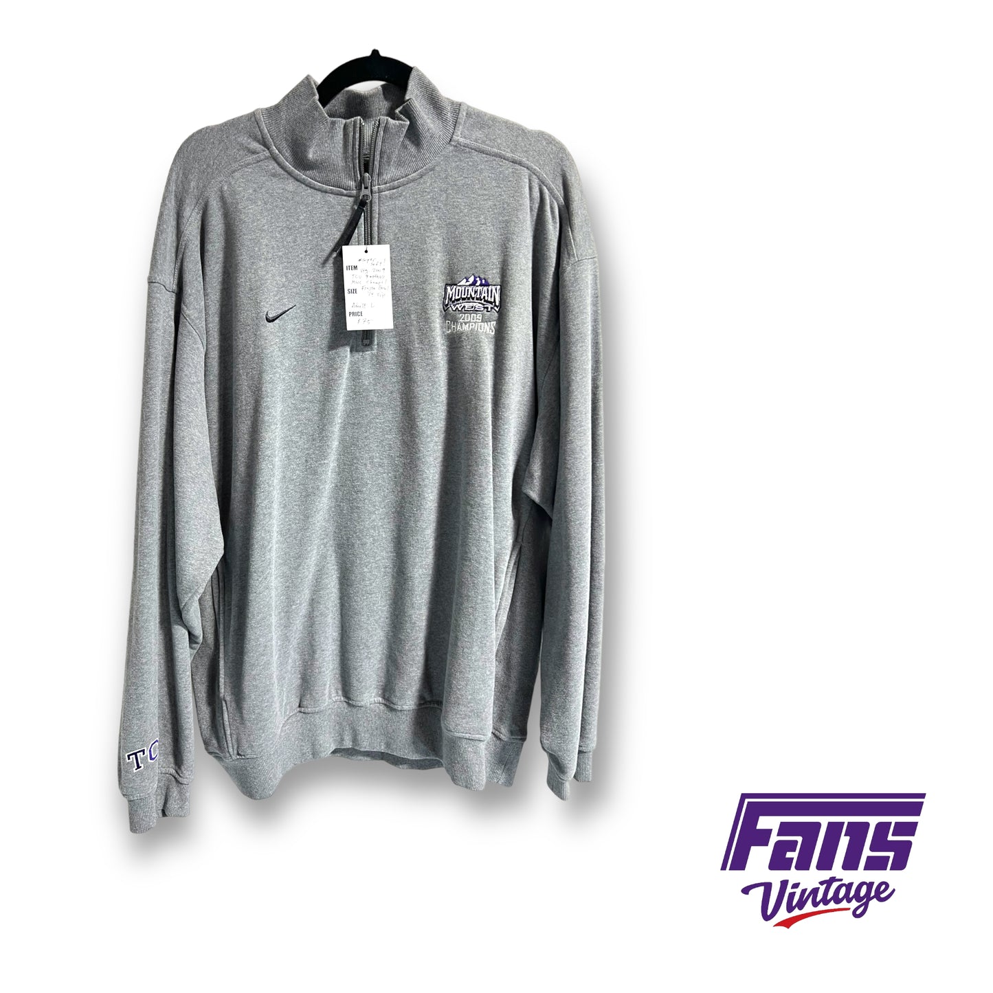 Y2K vintage Nike TCU Football Mountain West Champions quarter-zip pullover