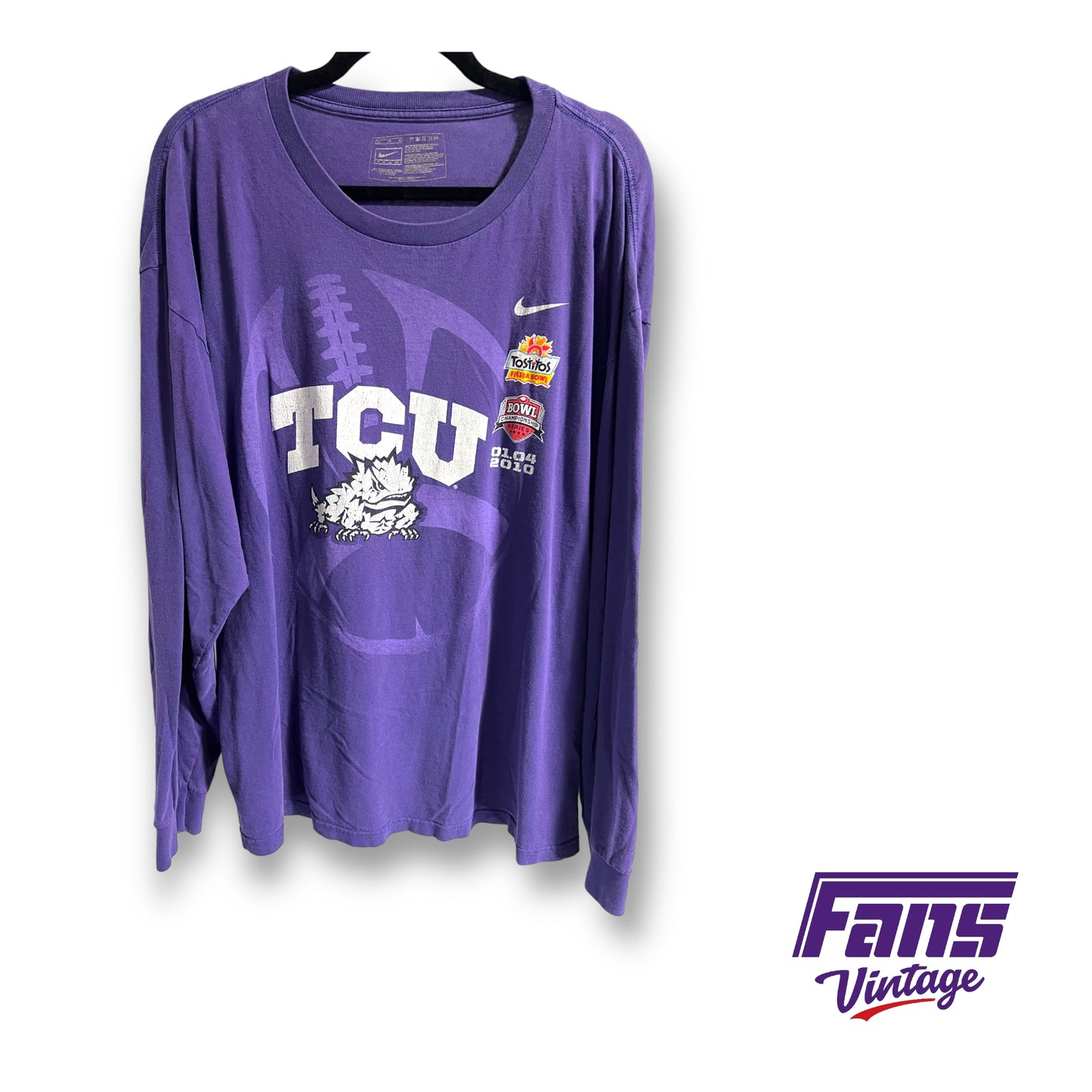 2010 vintage TCU Football Fiesta Bowl long sleeve tee