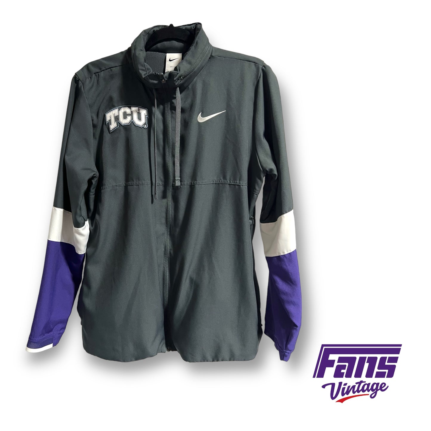 Nike TCU Basketball team issued full-zip jacket with flex hoodie