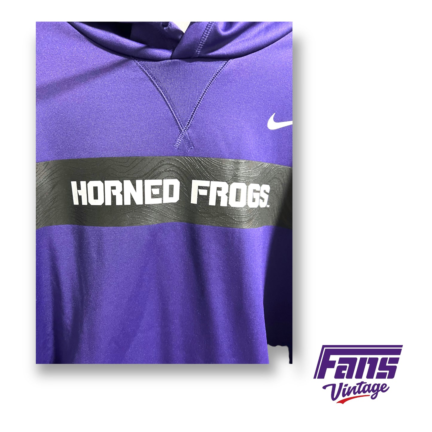 Nike TCU team issued therma-fit hoodie - awesome rubberized logo!