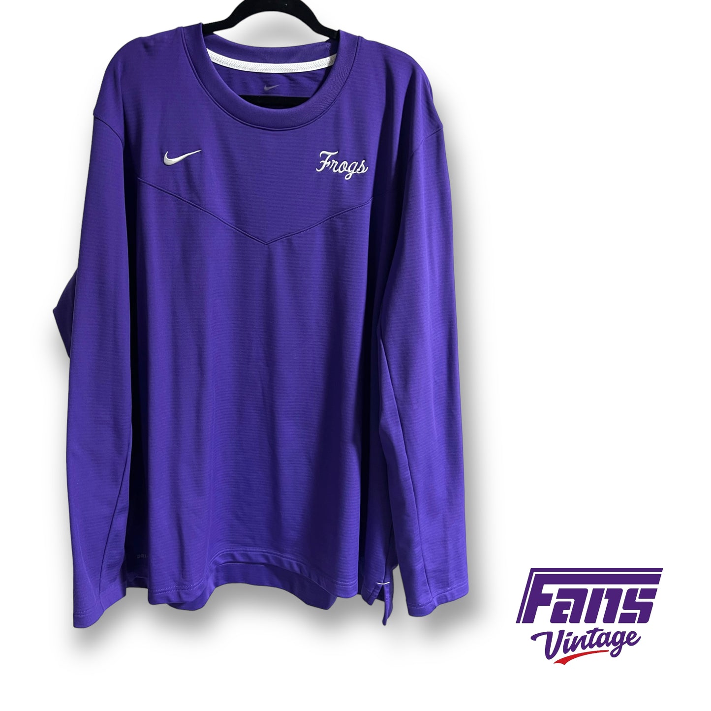 Nike TCU Baseball team issued premium crewneck sweater - Vintage Frogscript logo!