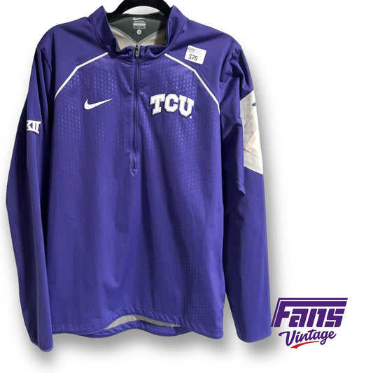 Premium Nike TCU team issued Alpha Fly Rush zip-up pullover Coach's jacket - Rare