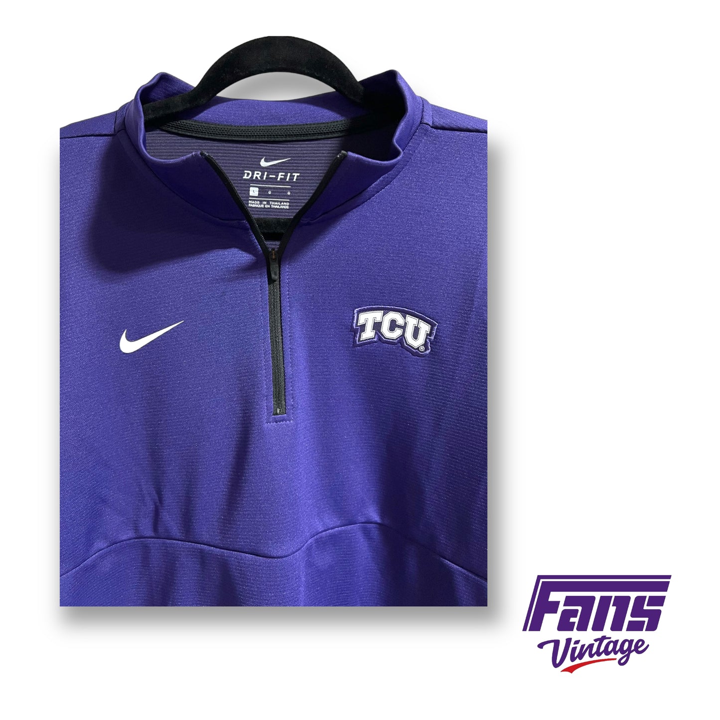Nike TCU team issued quarter-zip pullover - Awesome details