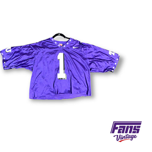 Y2K vintage TCU Football cropped jersey